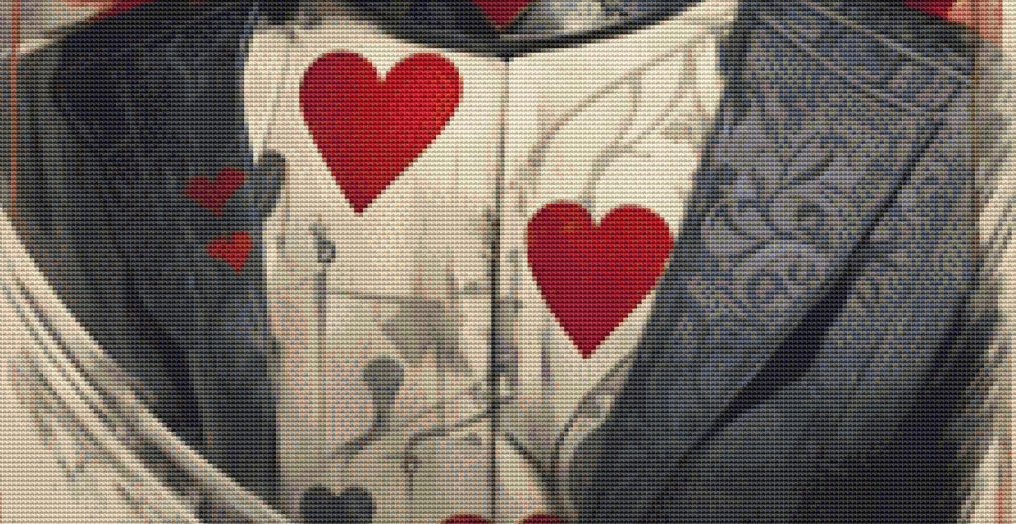 King of Hearts counted cross stitch pattern by Eder Jose Rosa
