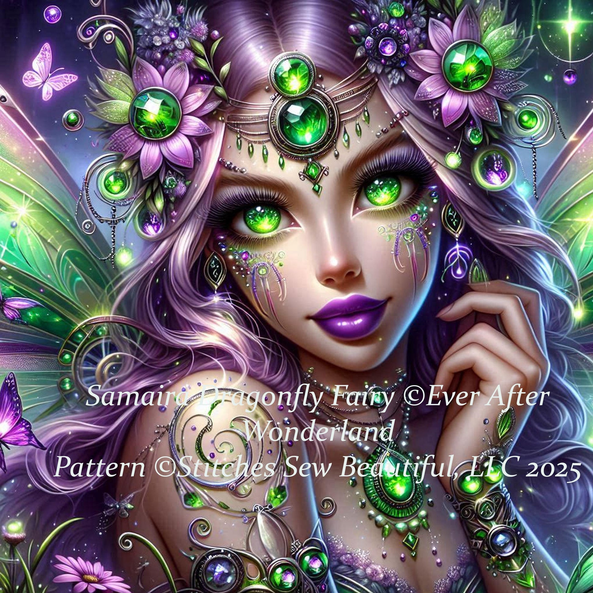 Samaira Dragonfly Fairy counted cross stitch pattern by Ever After Wonderland