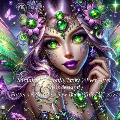 Samaira Dragonfly Fairy counted cross stitch pattern by Ever After Wonderland