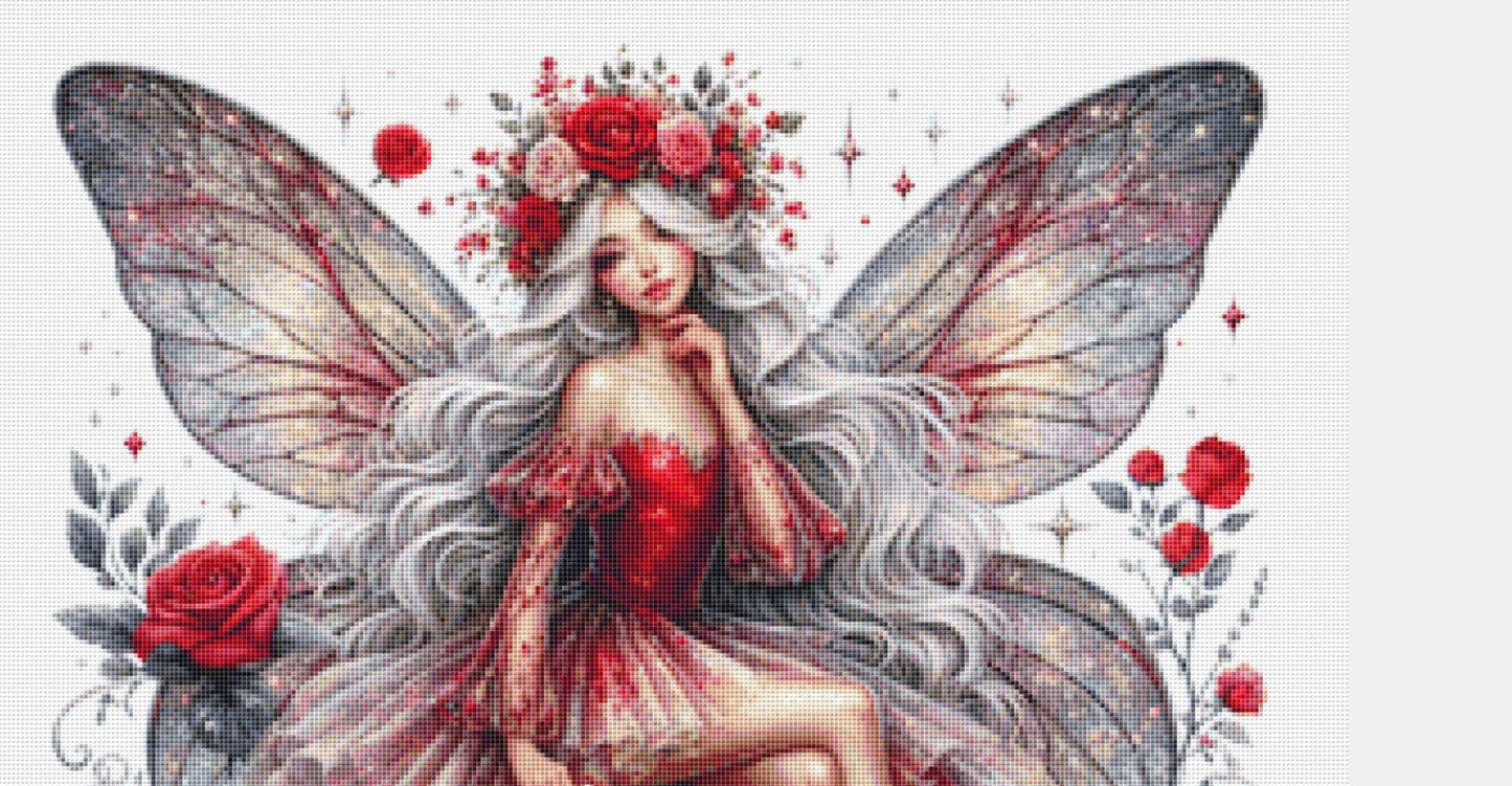 Valentines Fairy No. 8 counted cross stitch pattern by Art Outrageous