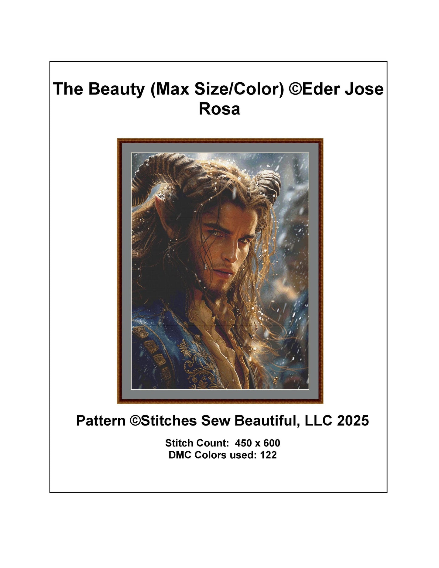 The Beauty (Max Size/Color) counted cross stitch pattern by Eder Jose Rosa