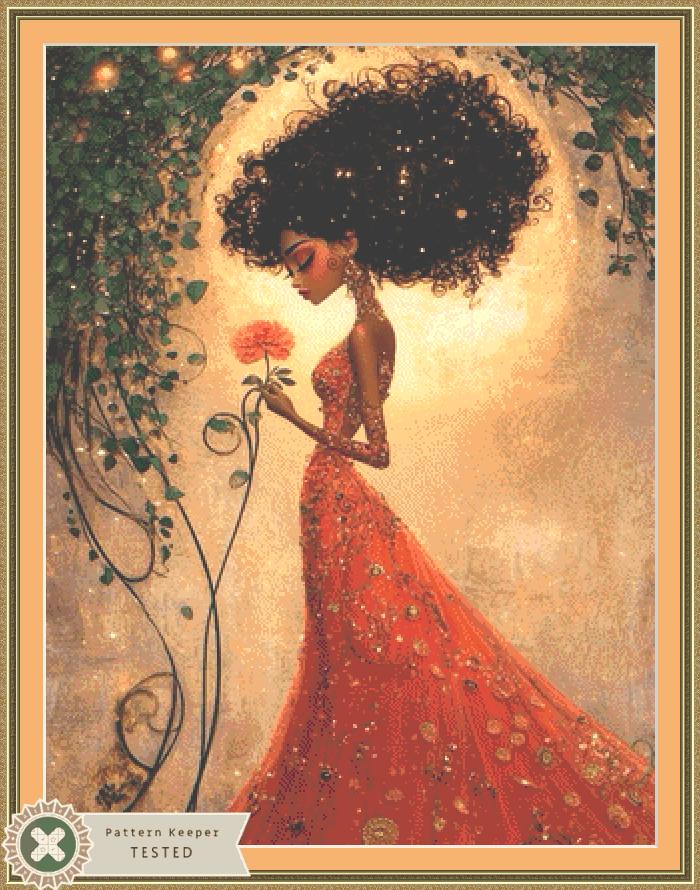 Peaceful Floral Beauty counted cross stitch pattern by Ingrid Jean