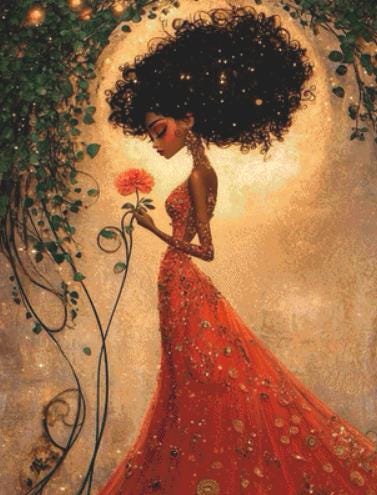 Peaceful Floral Beauty counted cross stitch pattern by Ingrid Jean