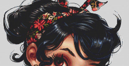Pinup Betty No. 1 counted cross stitch pattern by Promptly Imagined