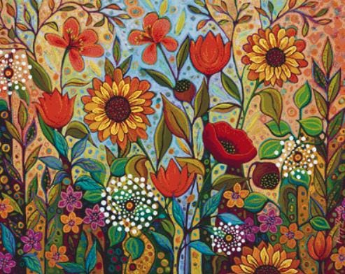 Joy in the Morning counted cross stitch pattern by Peggy Davis/Porterfields Fine Art Licensing