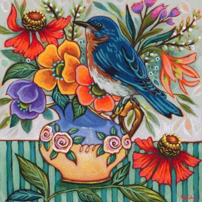 Kitschy Birds 2 counted cross stitch pattern by Peggy Davis/Porterfields Fine Art Licensing