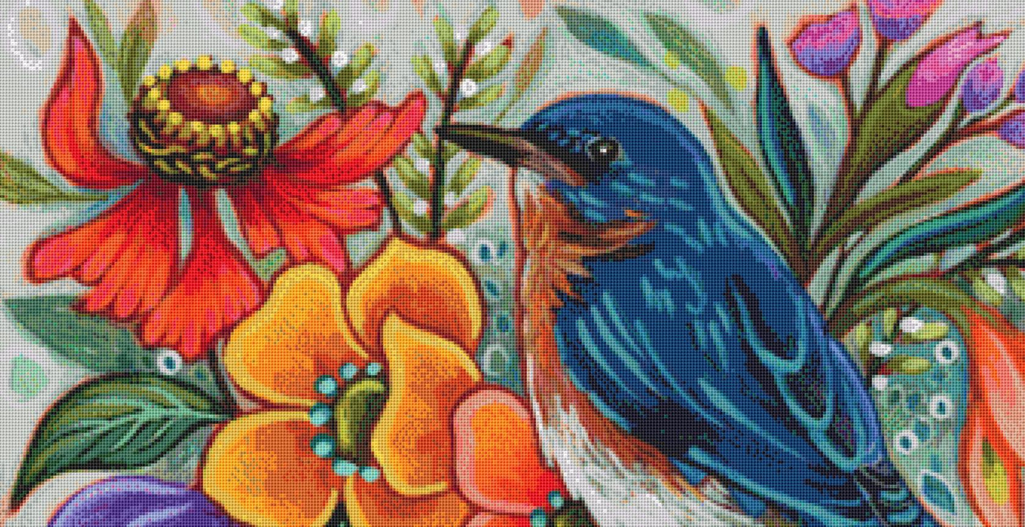 Kitschy Birds 2 counted cross stitch pattern by Peggy Davis/Porterfields Fine Art Licensing