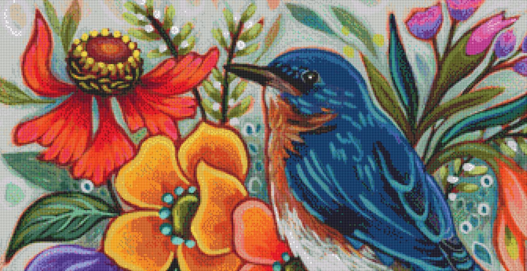 Kitschy Birds 2 counted cross stitch pattern by Peggy Davis/Porterfields Fine Art Licensing