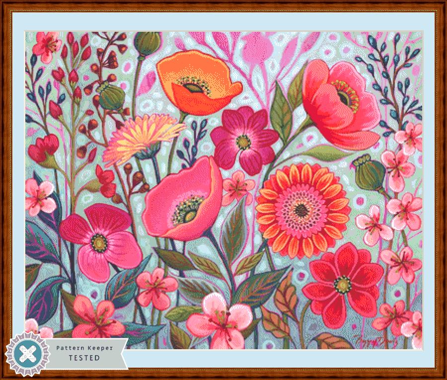 Shady Garden counted cross stitch pattern by Peggy Davis/Porterfields Fine Art Licensing