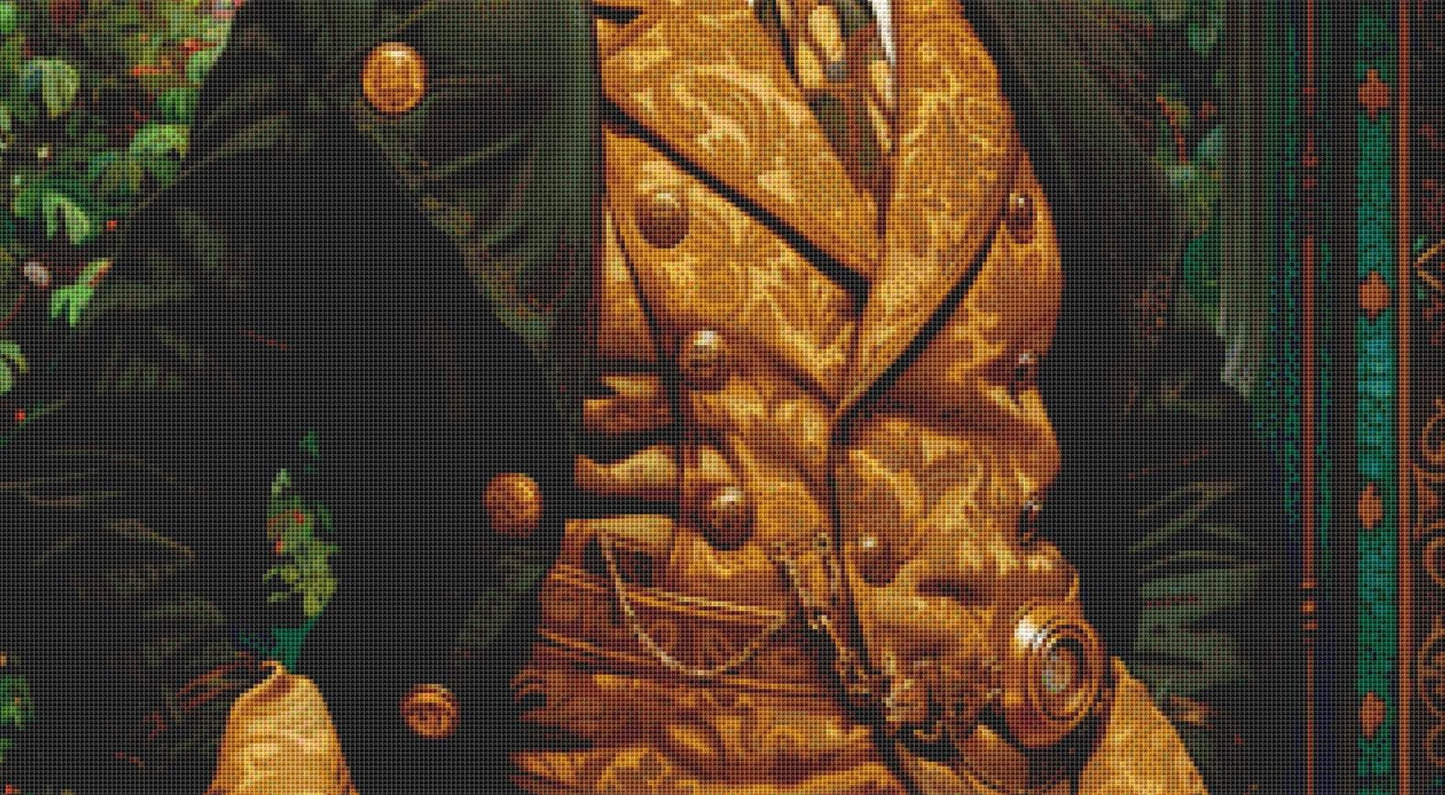 Lord Percival Ravenscroft Steampunk Time Traveler counted cross stitch pattern by The Art Revivalist