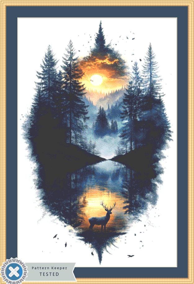 At Sunset the Mystery Emerges counted cross stitch pattern by Eder Jose Rosa