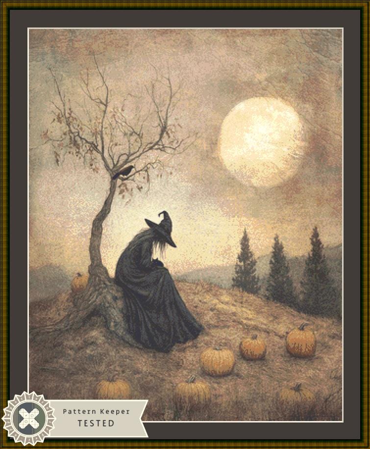 Witch counted cross stitch pattern by Tammy L. Gross