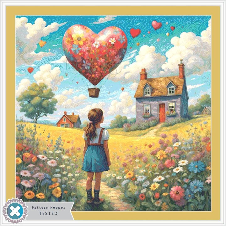 Longing for a Heart Shaped Aventure counted cross stitch pattern by World of Love Hearts/Adrian G. Eyre