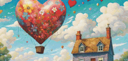 Longing for a Heart Shaped Aventure counted cross stitch pattern by World of Love Hearts/Adrian G. Eyre