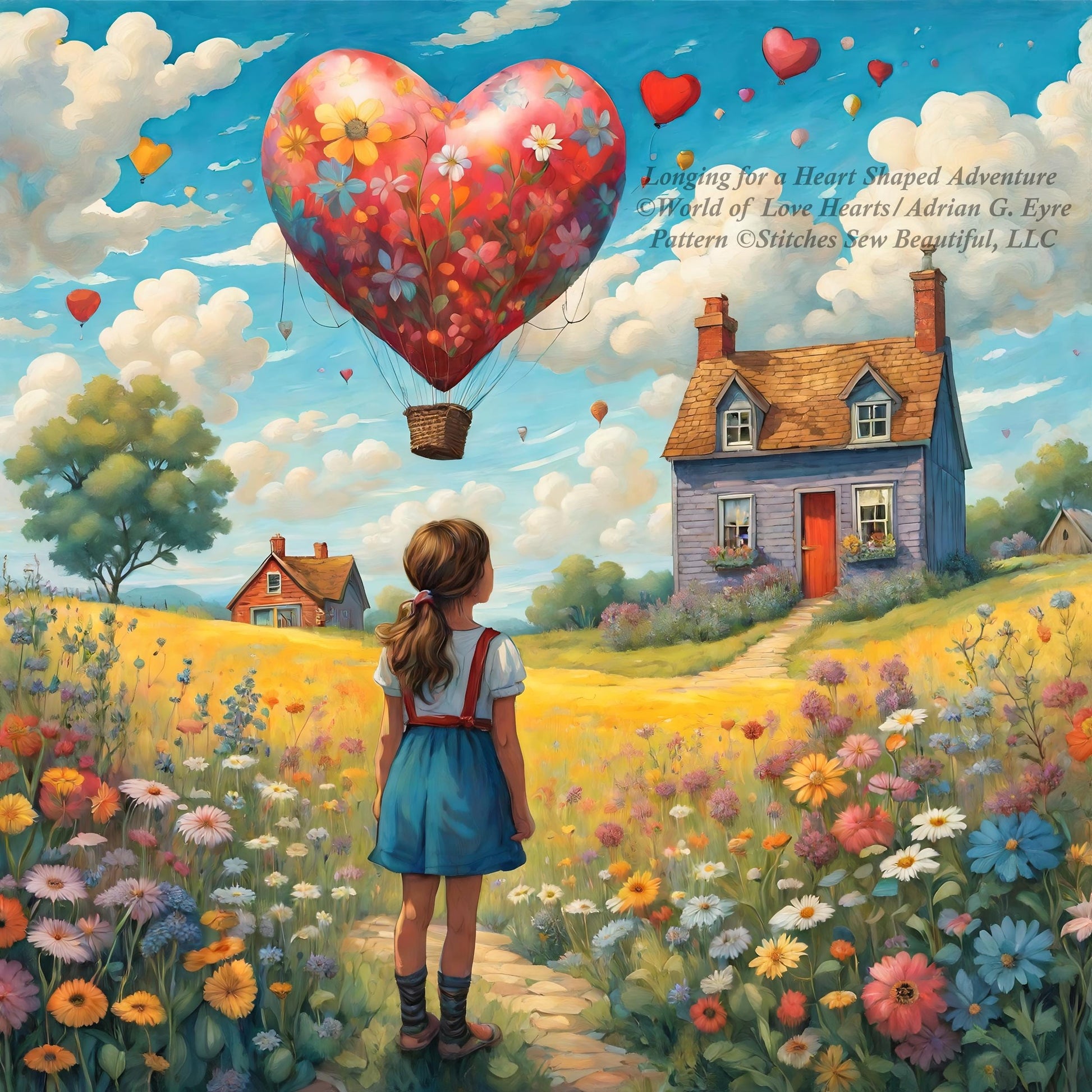 Longing for a Heart Shaped Aventure counted cross stitch pattern by World of Love Hearts/Adrian G. Eyre