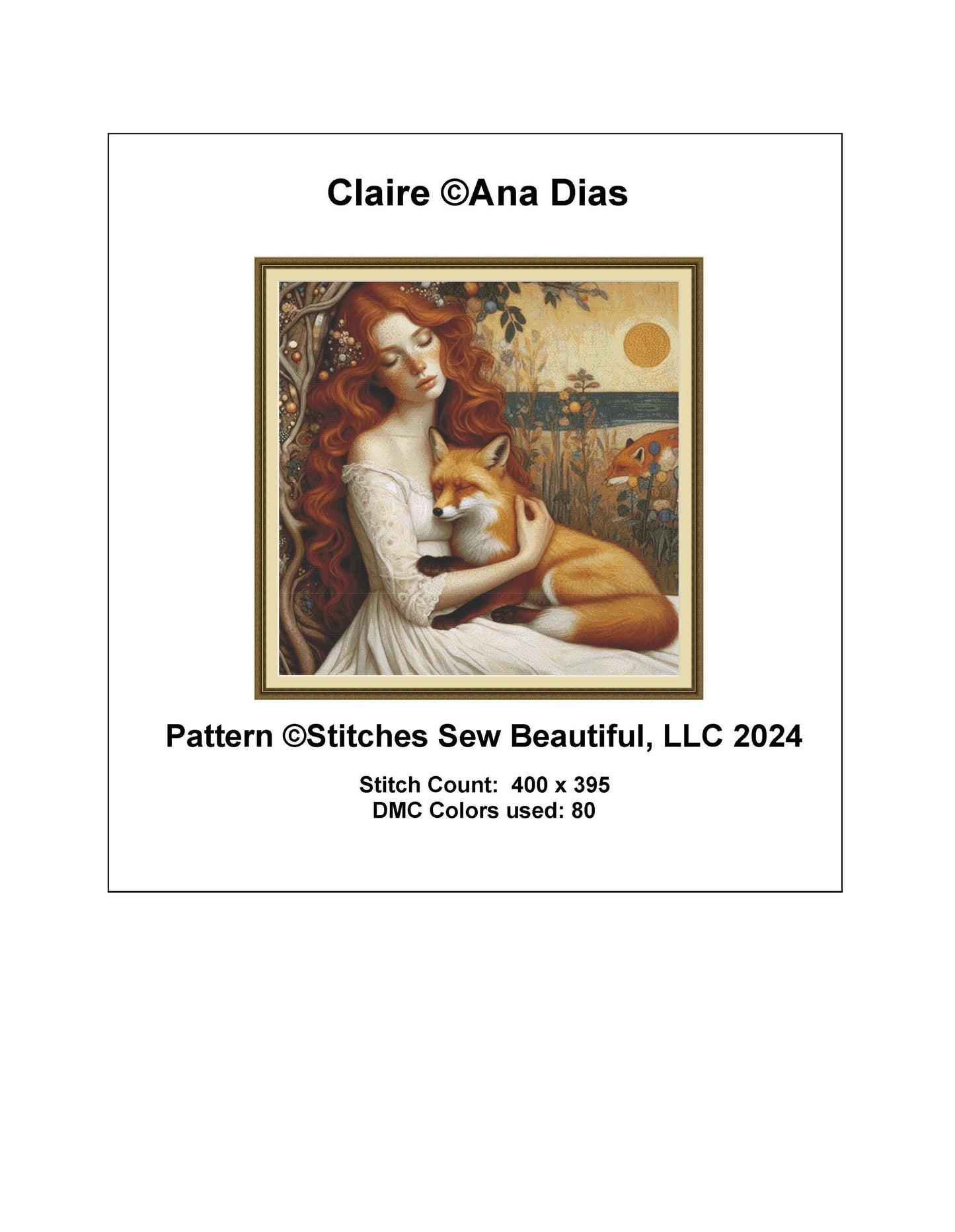 Claire counted cross stitch pattern by Ana Dias