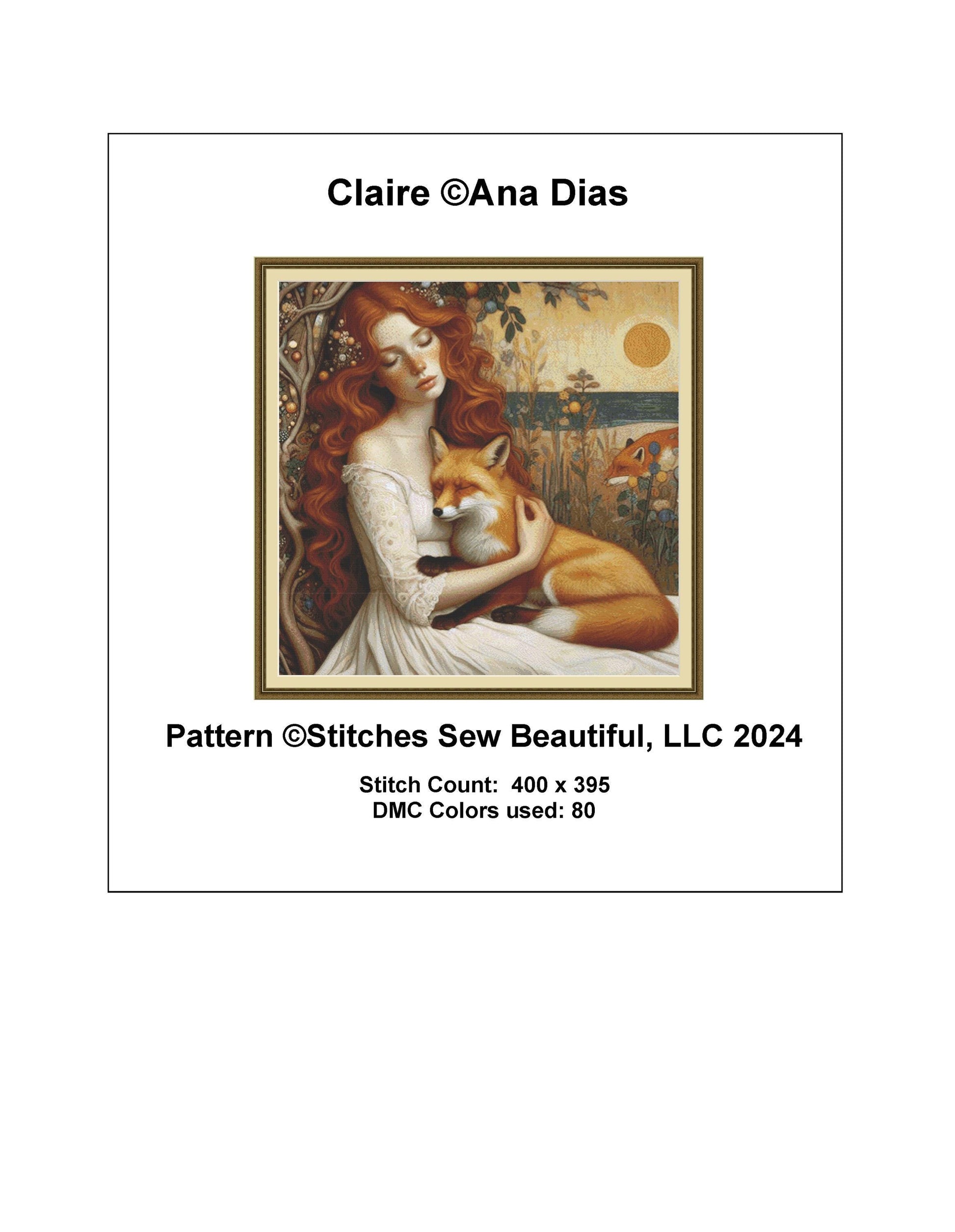 Claire counted cross stitch pattern by Ana Dias
