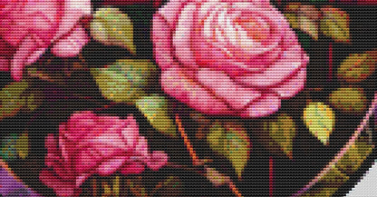 Stained Glass Rose (Round) counted cross stitch pattern by IvyCottageHome