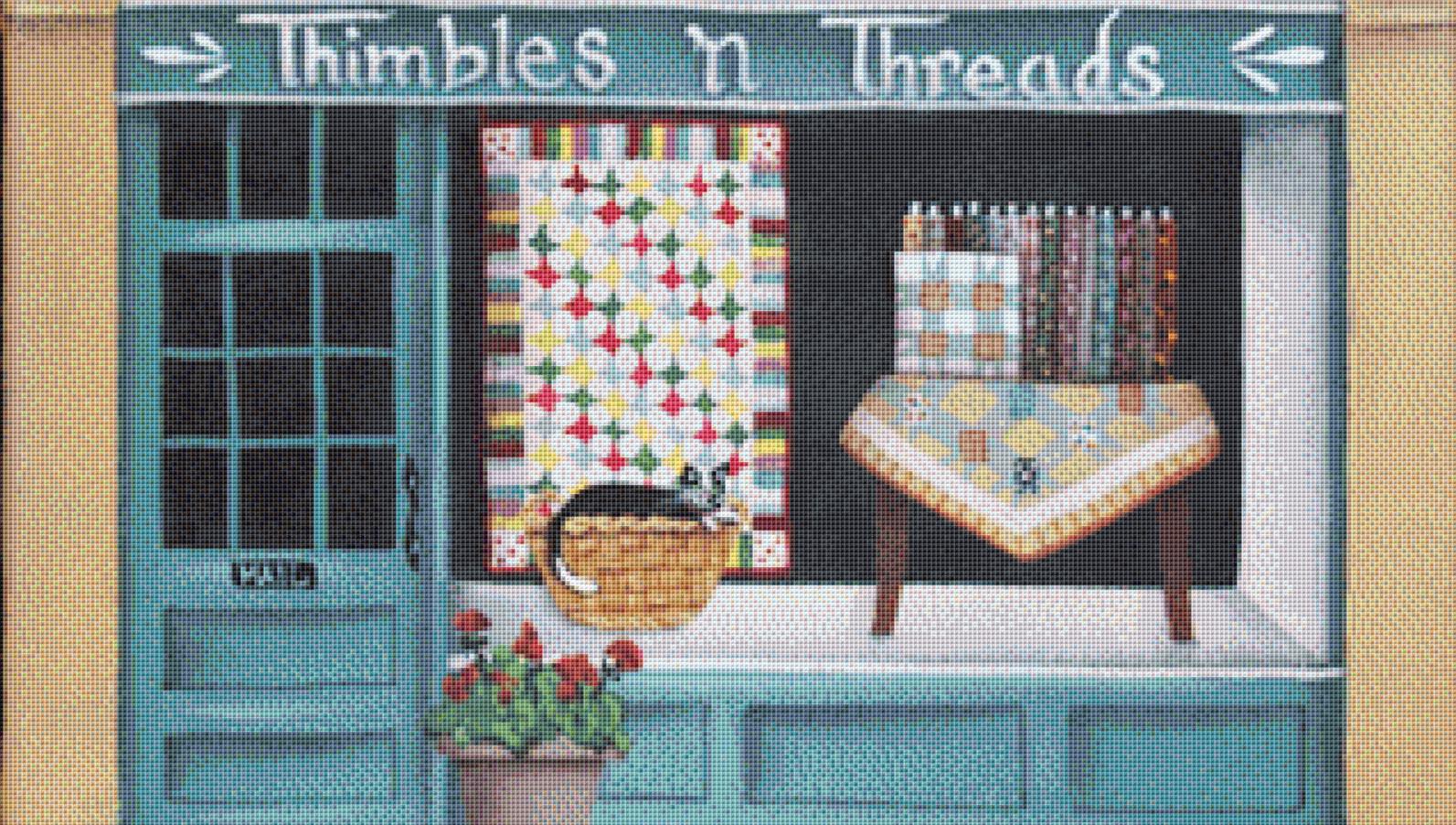 Thimble'n Threads counted cross stitch pattern by Catherine Holman/Ansada Art Licensing Group, LLC