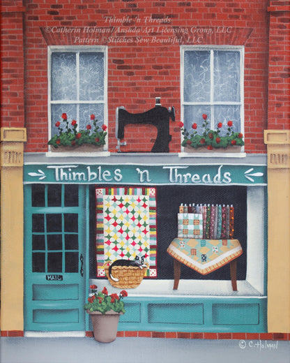 Thimble'n Threads counted cross stitch pattern by Catherine Holman/Ansada Art Licensing Group, LLC