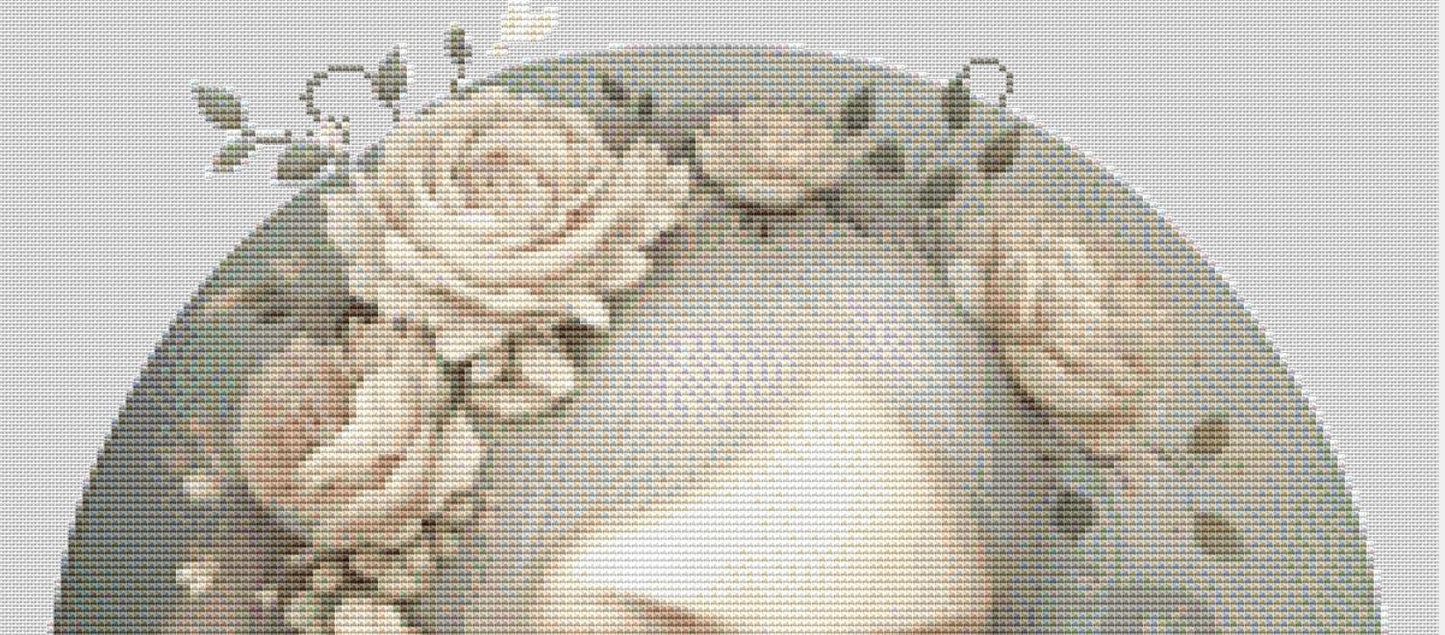 Paws and Petals (Round) counted cross stitch pattern by A Whole World of Whimsy