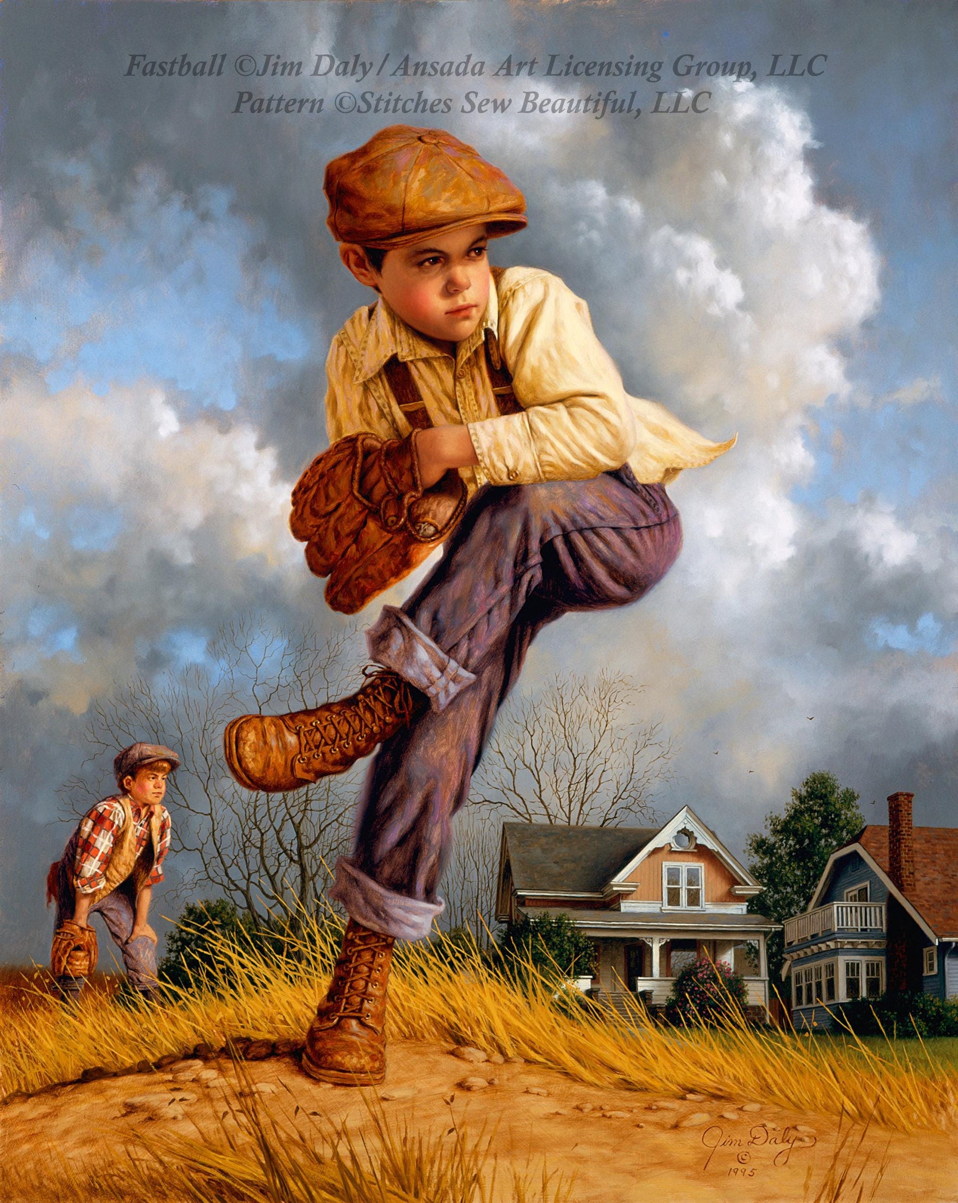 Fastball counted cross stitch pattern by Jim Daly/Ansada Art Licensing Group, LLC