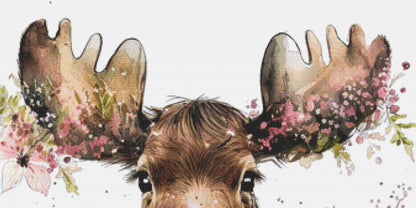 Moose Flowers counted cross stitch pattern by Cedar Grove Graphics