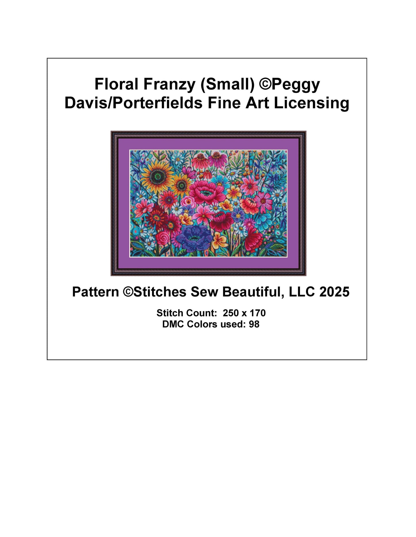 Floral Frenzy (Small) counted cross stitch pattern by Peggy Davis/Porterfields Fine Art Licensing