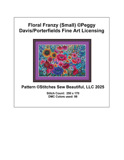 Floral Frenzy (Small) counted cross stitch pattern by Peggy Davis/Porterfields Fine Art Licensing