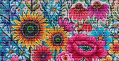 Floral Frenzy (Small) counted cross stitch pattern by Peggy Davis/Porterfields Fine Art Licensing