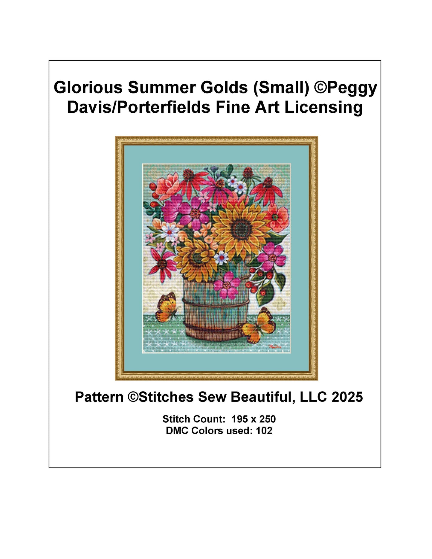 Glorious Summer Golds (Small) counted cross stitch pattern by Peggy Davis/Porterfields Fine Art Licensing