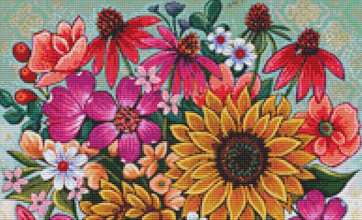 Glorious Summer Golds (Small) counted cross stitch pattern by Peggy Davis/Porterfields Fine Art Licensing