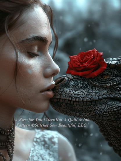 A Rose for You counted cross stitch pattern by Serr.Kai A Quill & Ink