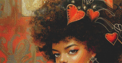 The Queen of Hearts (Reg) Version 2 counted cross stitch pattern by The Art Revivalist
