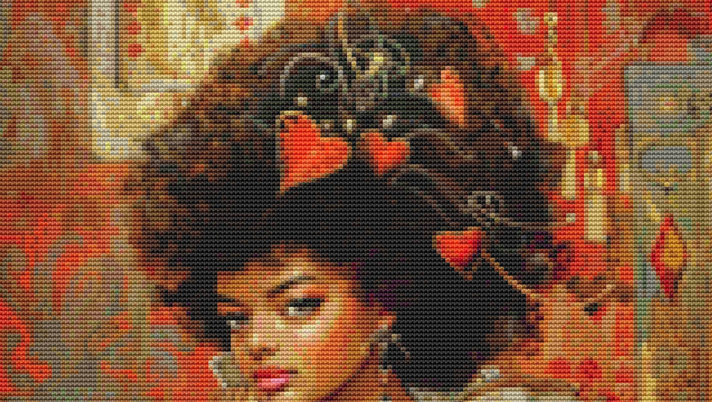 The Queen of Hearts (Small)  counted cross stitch pattern by The Art Revivalist