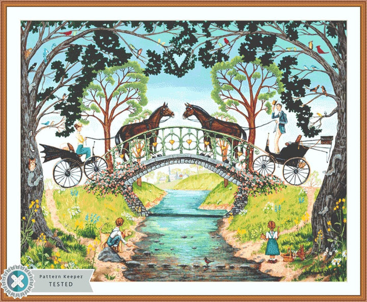 Creek Crossing (Max Size/Color) counted cross stitch pattern by Joseph Holodook/Porterfields Fine Art Licensing