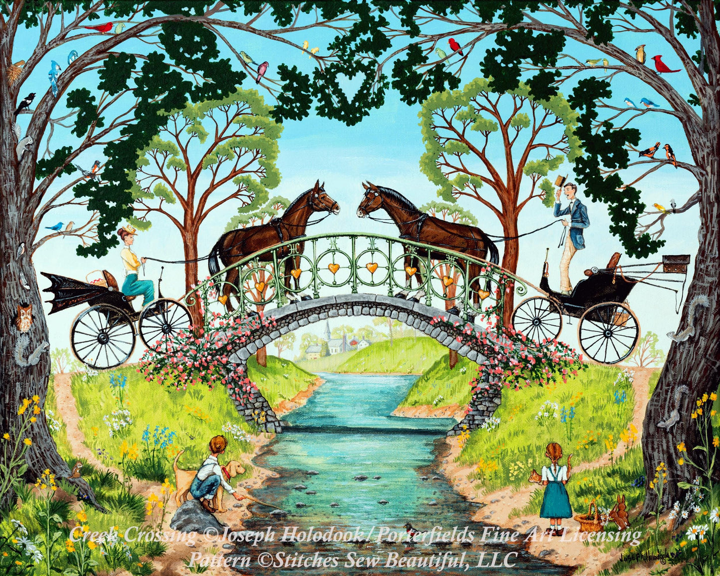 Creek Crossing (Small) counted cross stitch pattern by Joseph Holodook/Porterfields Fine Art Licensing