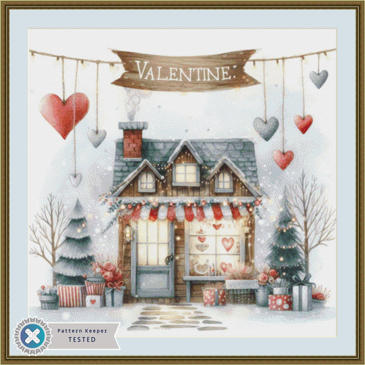 Valentine Shop No. 7 counted cross stitch pattern by Escape Journals