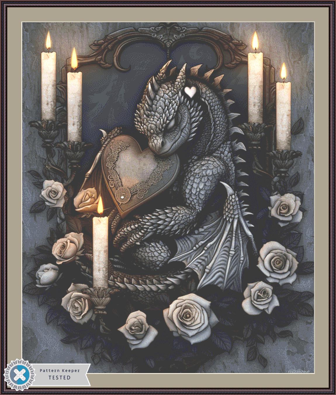 Heart of Black and White (Max Size/Color) counted cross stitch pattern by Serr.Kai A Quill & INk