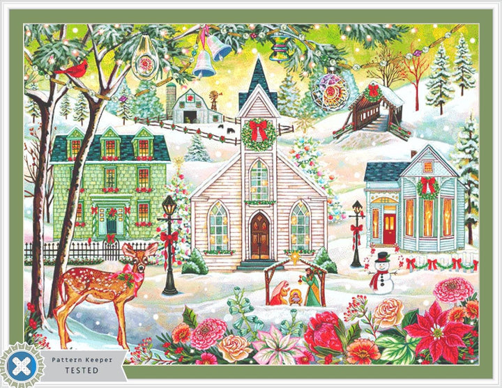 A Christmas Celebration (Max Size/Color) counted cross stitch pattern by Peggy Davis/Porterfields Fine Art Licensing