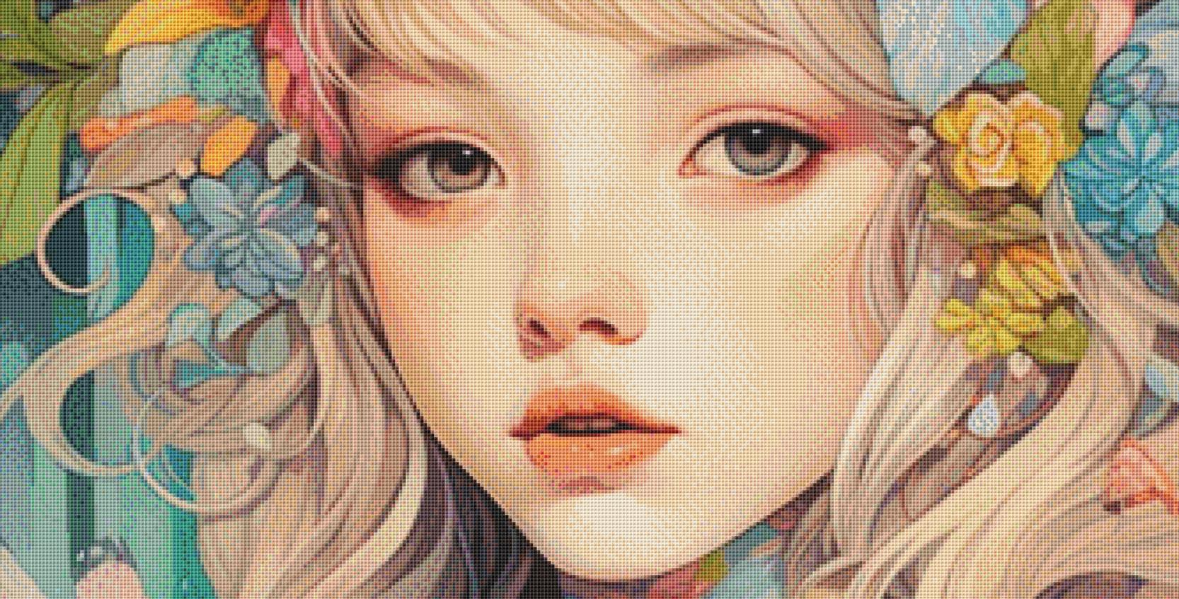 Pastel Girl counted cross stitch pattern by PassyArt