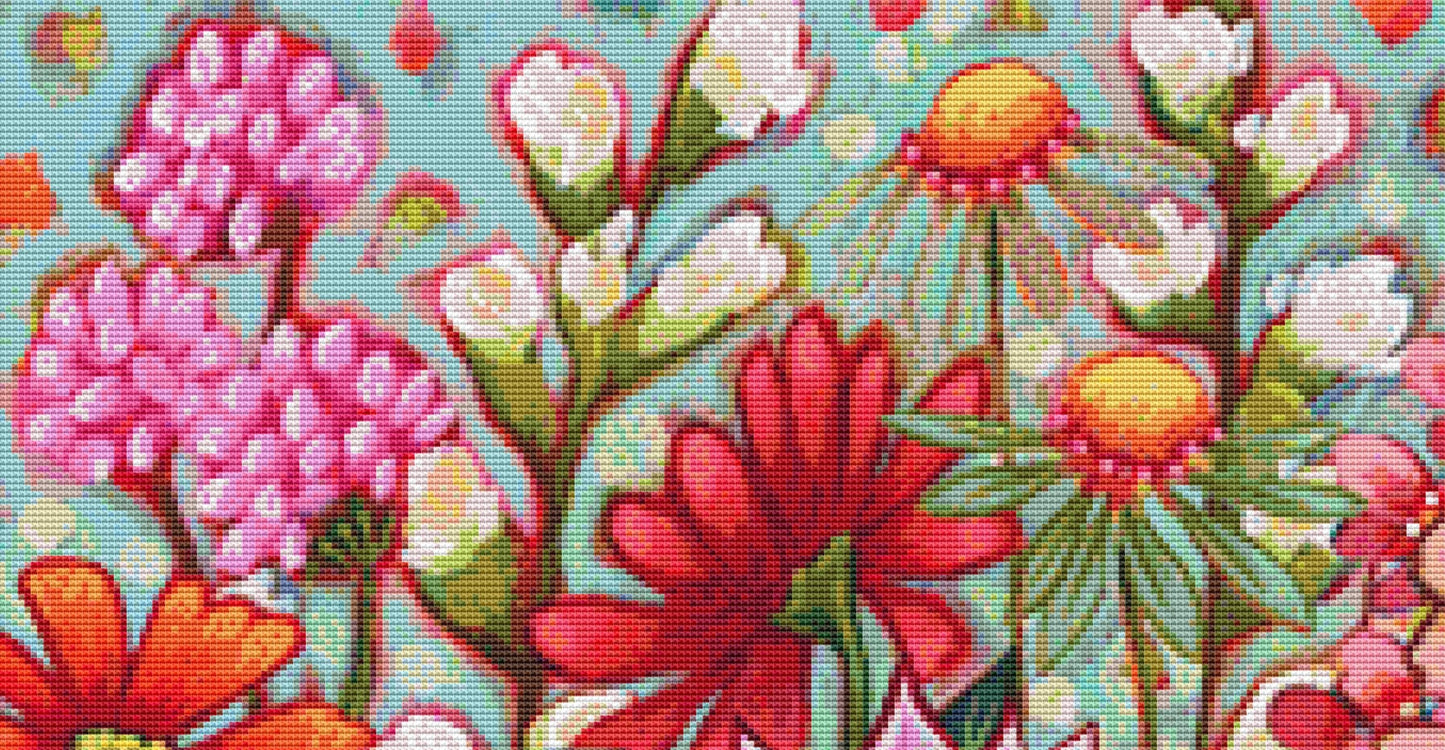 Center of Attention counted cross sttich pattern by Peggy Davis/Porterfields Fine Art Licensing