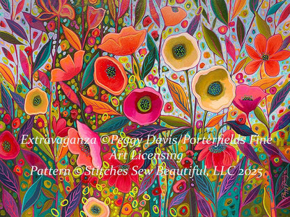 Extravaganza counted cross stitch pattern by Peggy Davis/Porterfields Fine Art Licensing