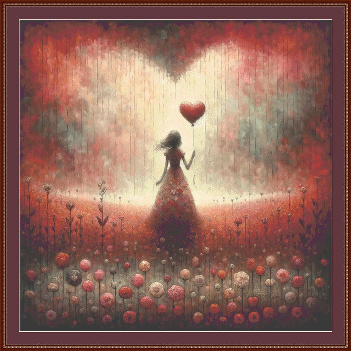 My Lonesome Valentine (Max Size/Color) counted cross stitch pattern by World of Love Hearts/Adrian G. Eyre