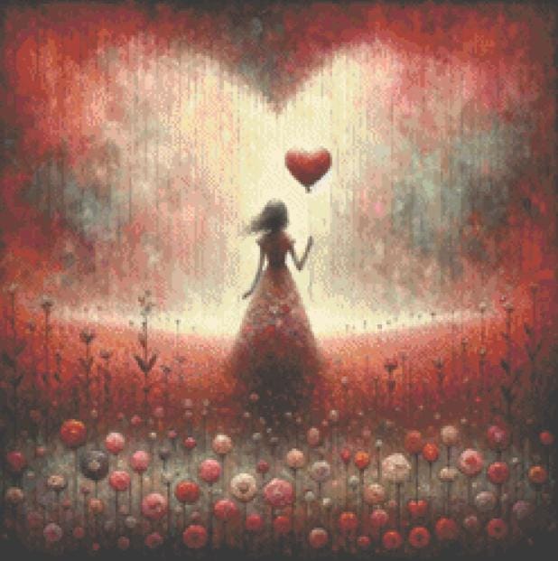 My Lonesome Valentine (Small) counted cross stitch pattern by World of Love Hearts/Adrian G. Eyre