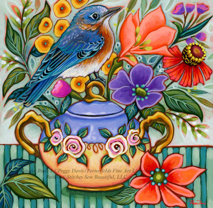 Kitschy Birds 1 counted cross stitch pattern by Peggy Davis/Porterfields Fine Art Licensing