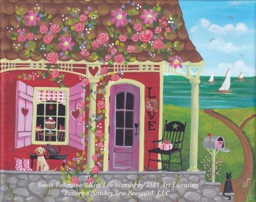 Sweet Valentine (Max Size/Color) counted cross stitch pattern by Kim Leo licensed by JMS Art Licensing