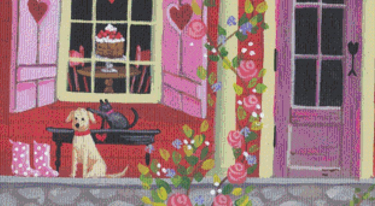 Sweet Valentine (Max Size/Color) counted cross stitch pattern by Kim Leo licensed by JMS Art Licensing