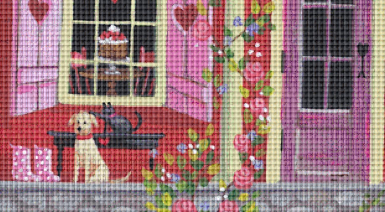 Sweet Valentine (Max Size/Color) counted cross stitch pattern by Kim Leo licensed by JMS Art Licensing