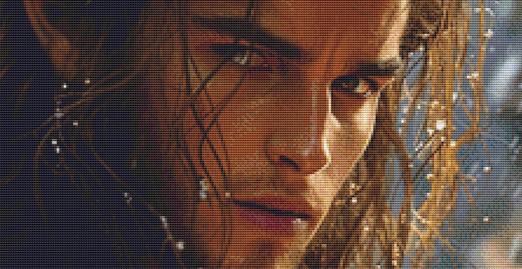 The Beauty counted cross stitch pattern by Eder Jose Rosa